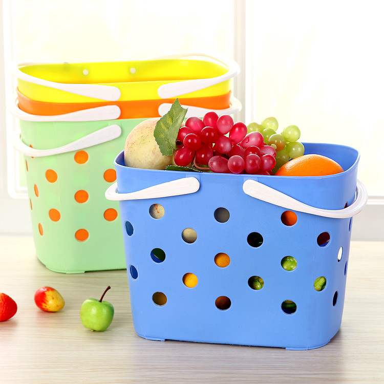Transparent Wash Cheap Plastic Baskets With Colorful Handle Buy