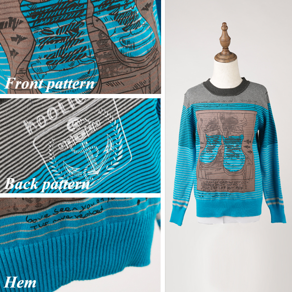新しいデザインの長い袖のプリントパターンセーター子供のセーターを編んだ問屋・仕入れ・卸・卸売り