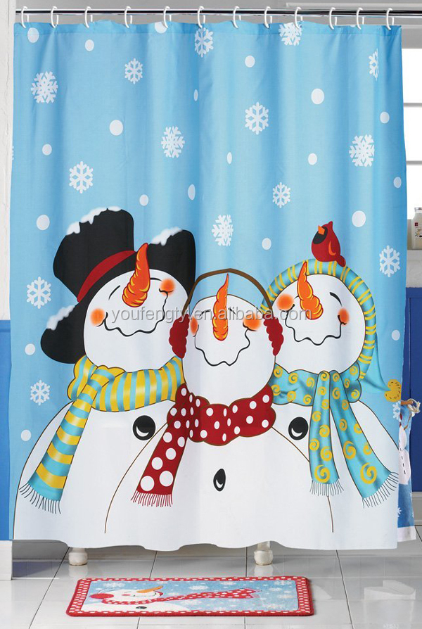 プリントクリスマスのシャワーカーテン問屋・仕入れ・卸・卸売り