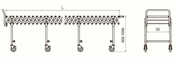 Manual retractable conveyor carbon steel single roller