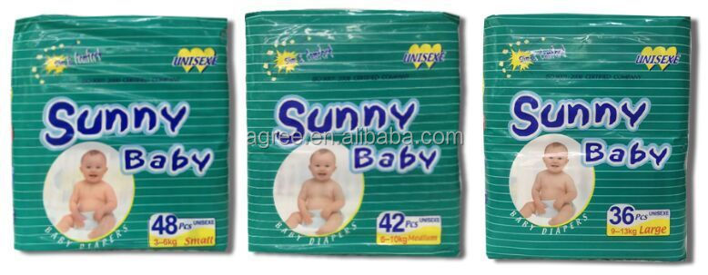 High absorption breathable PE film disposable sleepy baby diaper