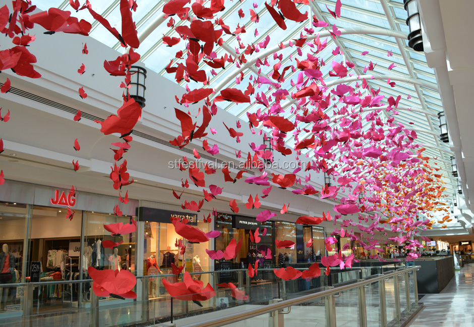 装飾的なピンクカラーバタフライ2015ショッピングモールのための仕入れ・メーカー・工場