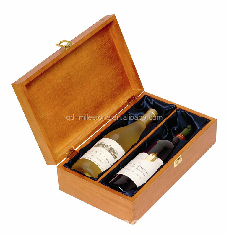 unfinished wooden craft case for red wine storage
