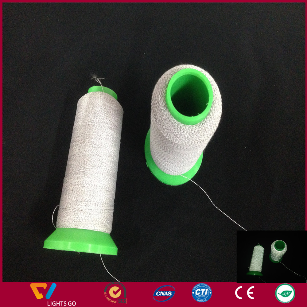 high visibility polyester reflective thread Feature and silver Pattern reflective tape dog collar thread