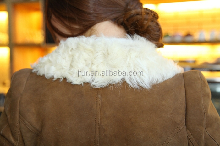 暖かい冬の女性のダブルフェースシープスキン本当の子羊の毛皮のジャケットスタイルのショートコート仕入れ・メーカー・工場
