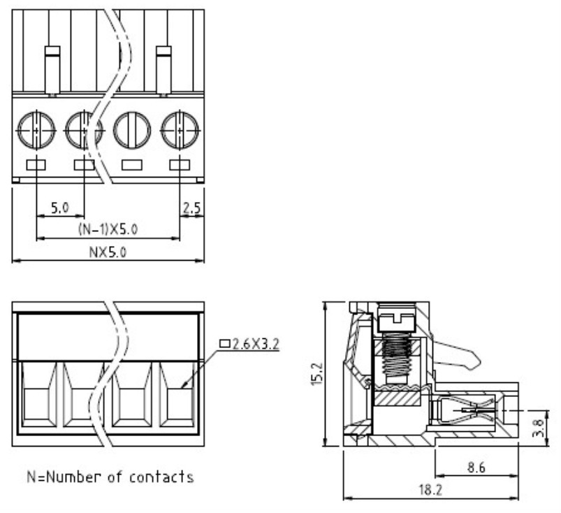 メス端子ブロック4-wayプラグとモジュラージャックアダプター5.0ミリメートルワイヤークランプタイプ、 5. 08ミリメートル、 7.62mmピッチ仕入れ・メーカー・工場