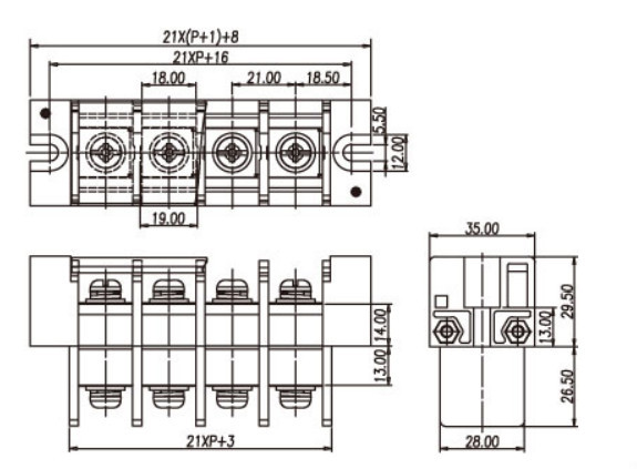 バリアスクリューターミナルブロック高電流コネクタkt8-10600v115a21ミリメートルピッチ仕入れ・メーカー・工場