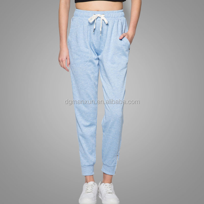 Chinese alibaba Custom jogger pants womens grey 100 cotton sweatpants
