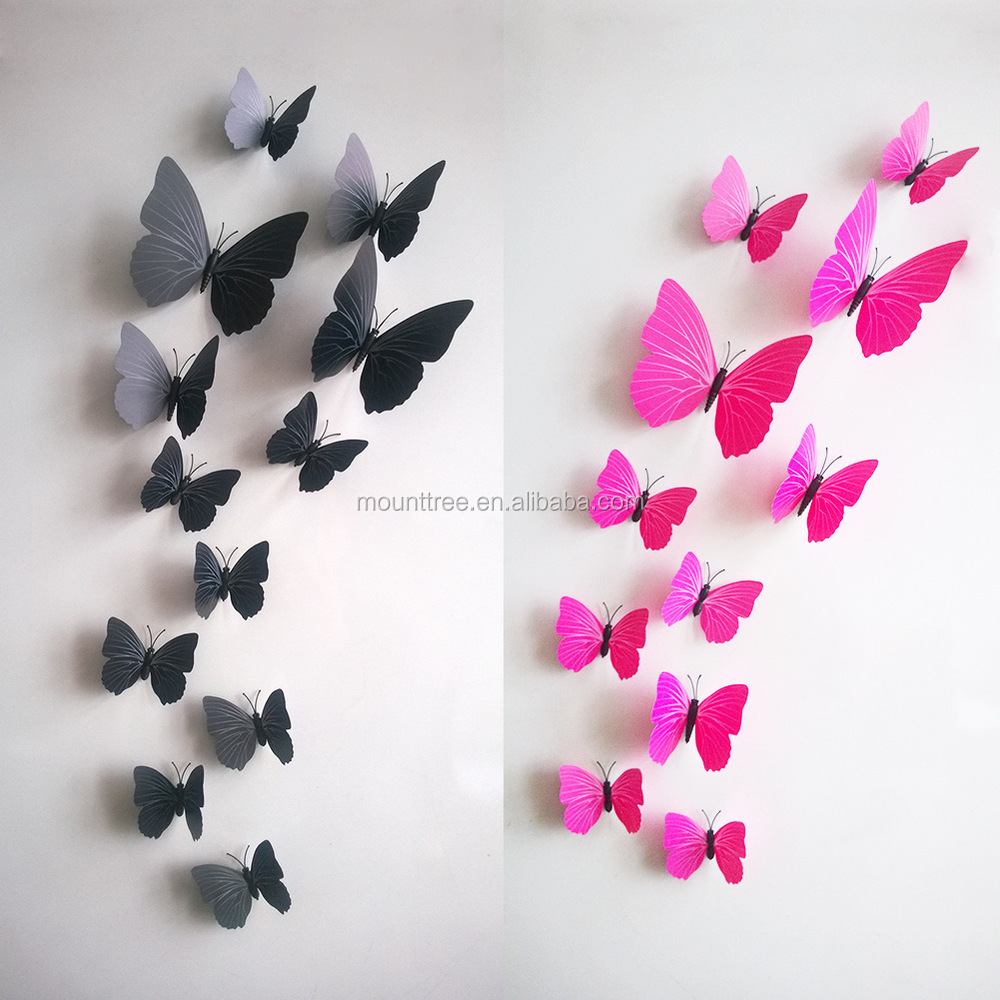 12 stuks 3d creatieve butterflie verwijderbare muurstickers thuis ...