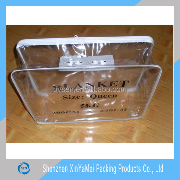 Plastic clear PVC bedding quilt cover packaging bags for cheap sale