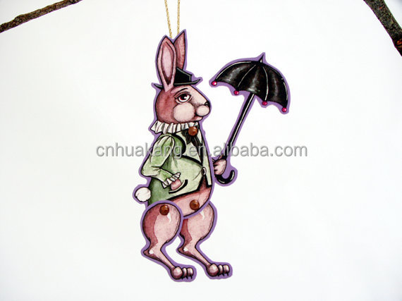 紙人形ウサギ紳士ornamentebunnまたはギフトタグ問屋・仕入れ・卸・卸売り