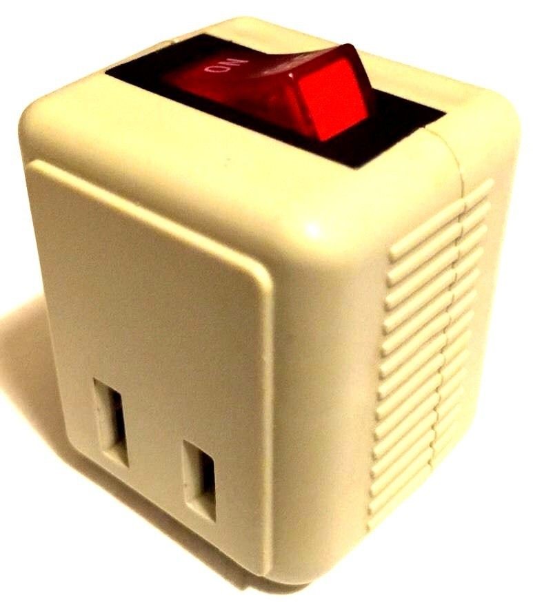 Single Outlet Wall Tap Adapter With Lighted Switch Power On/off Switch