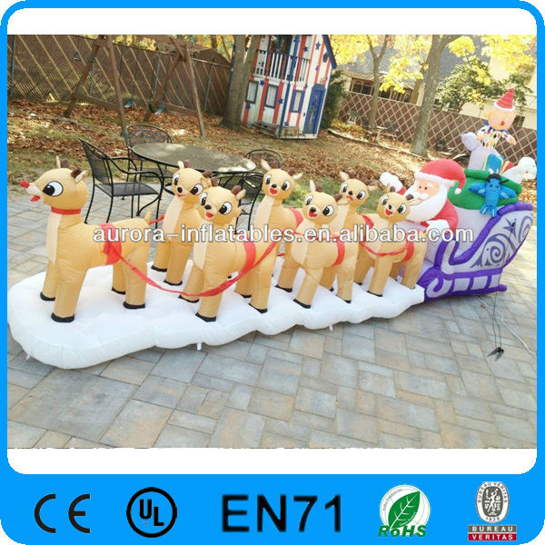 Inflatable Christmas Animated Rudolph Reindeer Santa Sleigh Sled Buy