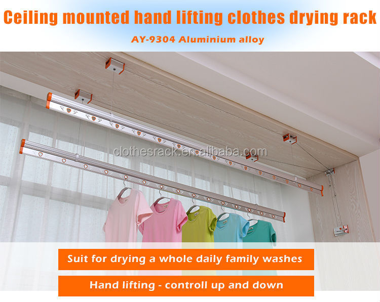 Celing Drilling Mounted Metal Wire And Pulley Hand Lifting