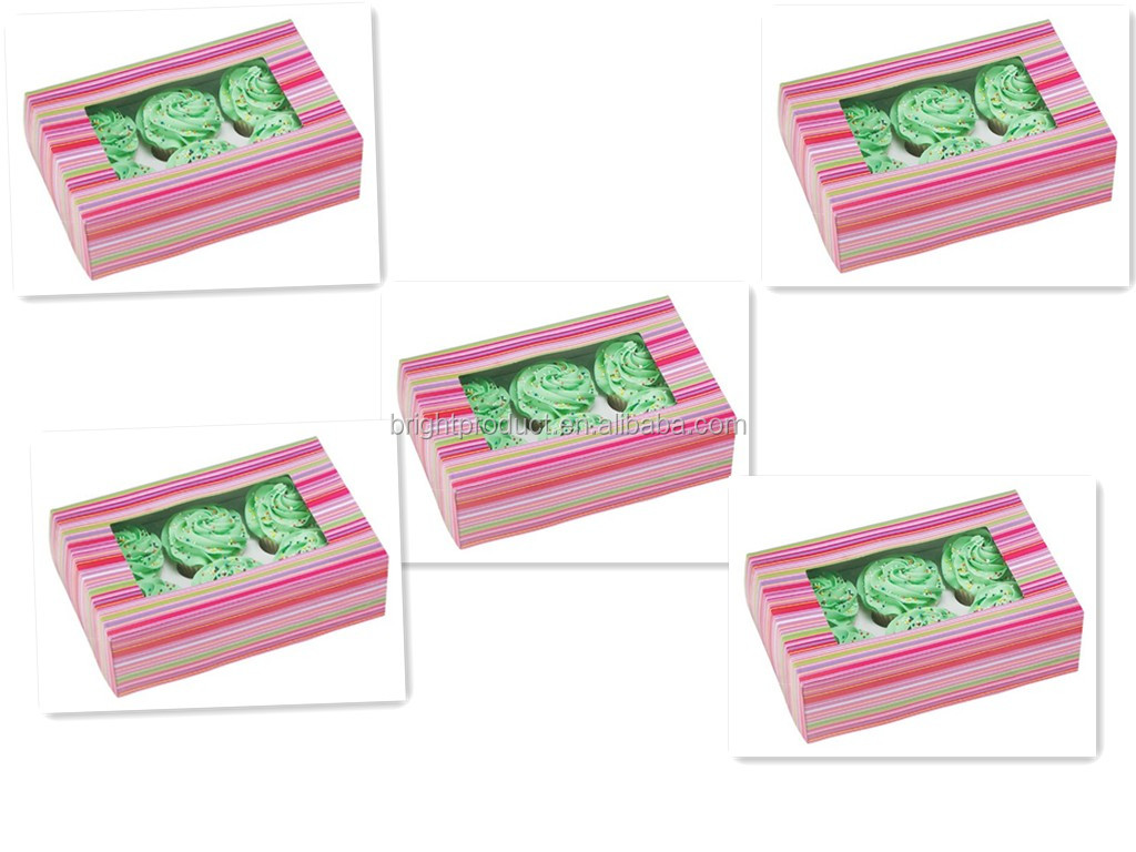 2 cake box design holds 6 standard cupcakes