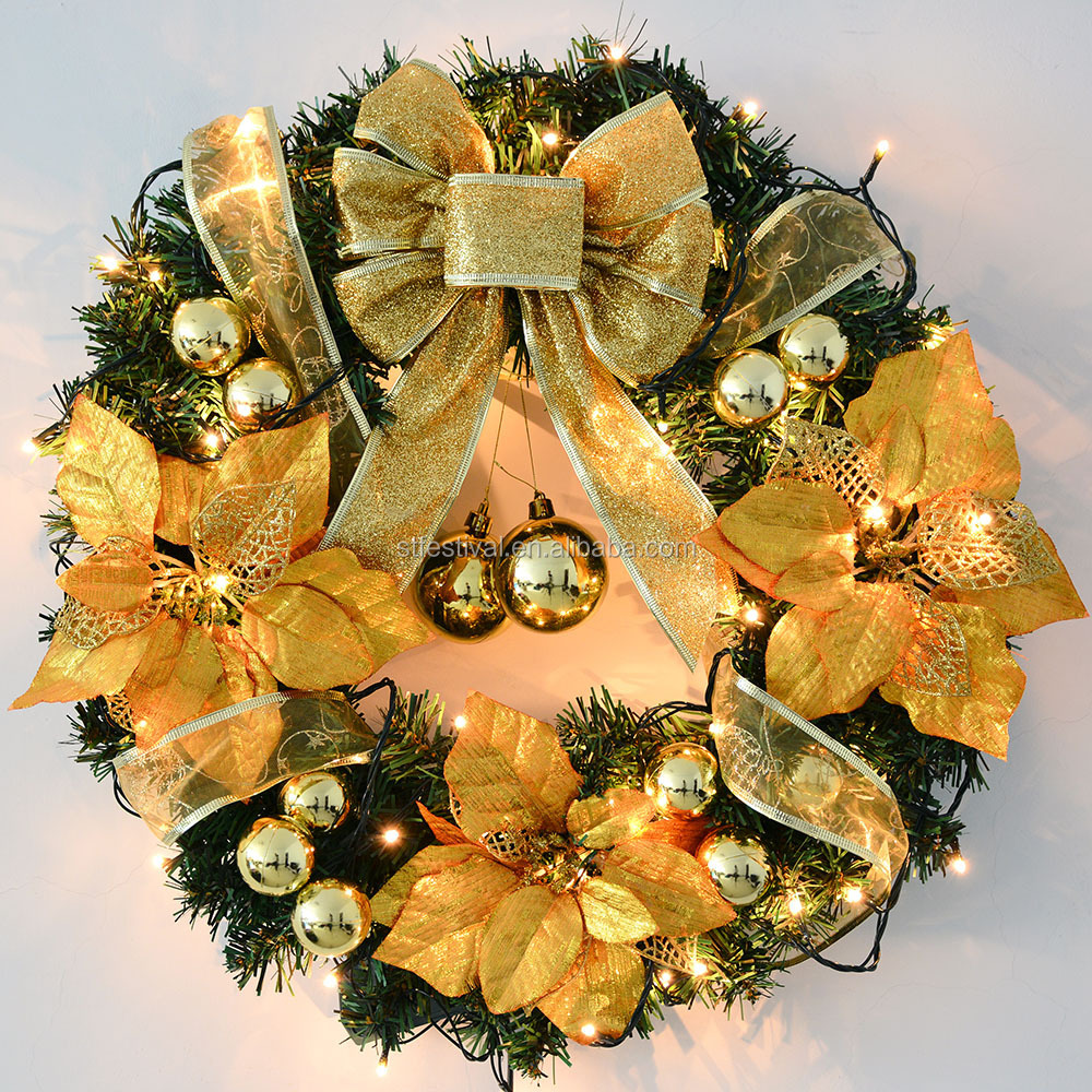 2015 High Quality Led Light Christmas Wreath Decorated - Buy Led Light