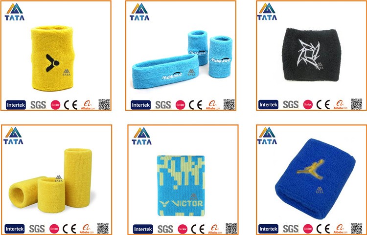 タタ工場直接供給カスタマイズ さ れ た ロゴ sweatbands仕入れ・メーカー・工場