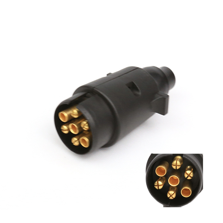 Conector de remolque redondo de 7 v/ías resistente hembra enchufe de remolque 7 pines EBS 24 V