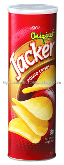 JACKER CRISPS VEGETABLE FLAVOR CANISTER 160G/JACKER POTATO CHIPS/JACKER POTATO SNACK