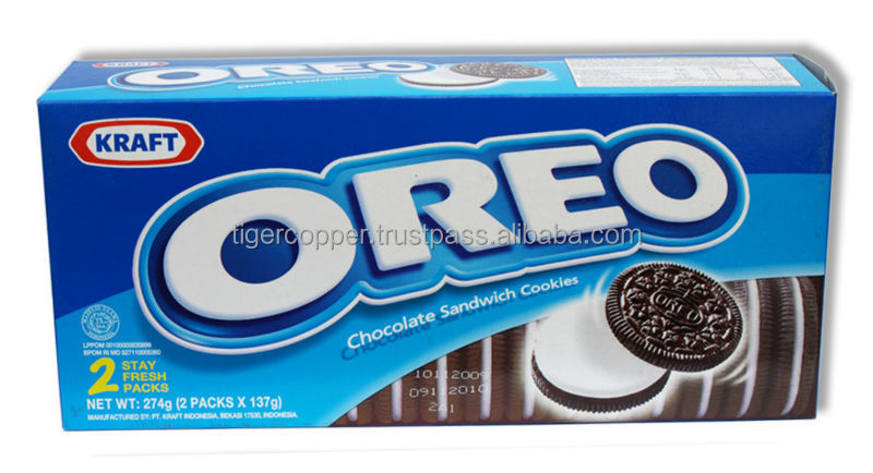 OREO CHOCOLATE SANDWICH COOKIES STRAWBERRY CREME FLAVOR PACK 137G/OREO CHOCOLATE BISCUITS/OREO BISCUIT/OREO COOKIES