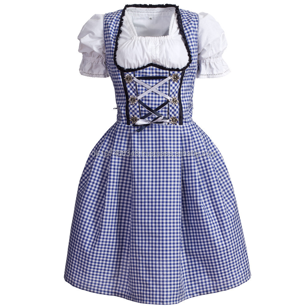 blue and white dirndl