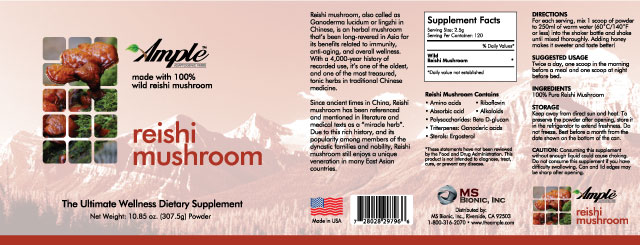 AMPLE Premium Ample Series - Reishi Mushroom Powder - 10.85 OZ
