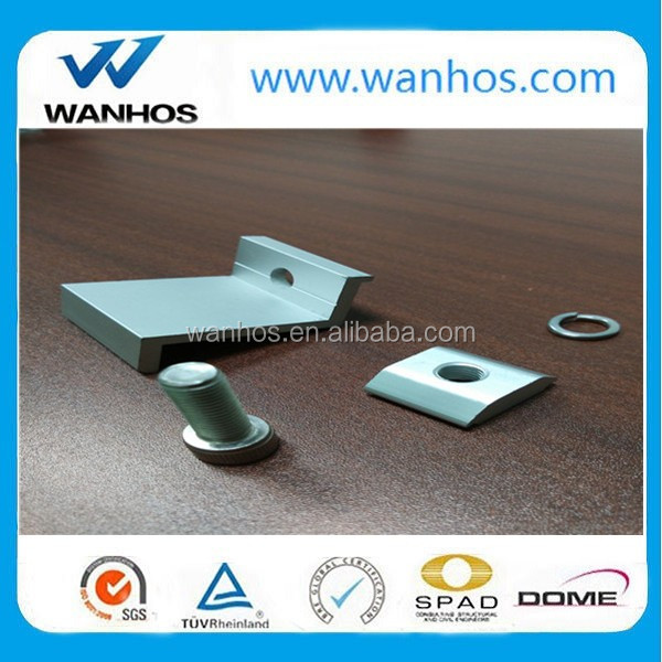 2016 aluminum clamps and fixtures for solar roof mounting