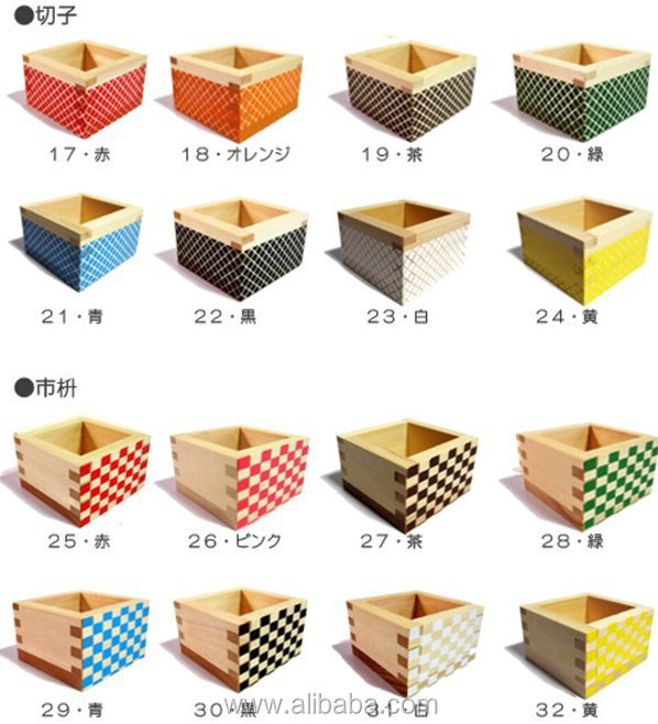 カラフルな木製クラフト手作りの日本お猪口に快い檜の香り仕入れ・メーカー・工場