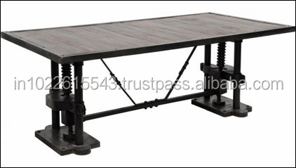 victoriyaダイニングテーブル、 工業家具スチールベースのダイニングテーブル、 埋め立てダイニング仕入れ・メーカー・工場