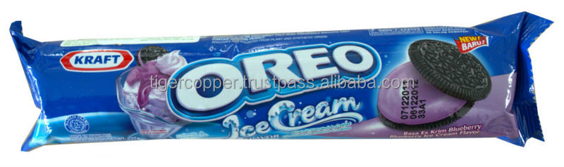 OREO CHOCOLATE SANDWICH COOKIES ICE CREAM ORANGE FLAVOR PACK 137G/OREO CHOCOLATE BISCUITS/OREO BISCUIT/OREO COOKIES