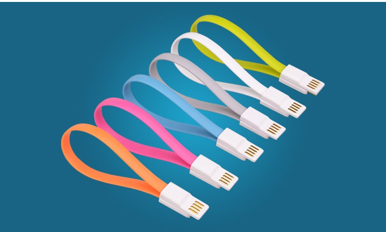 High quality colorful Magnetic Flat Noodle USB Data Charger Cable For Cell Phone
