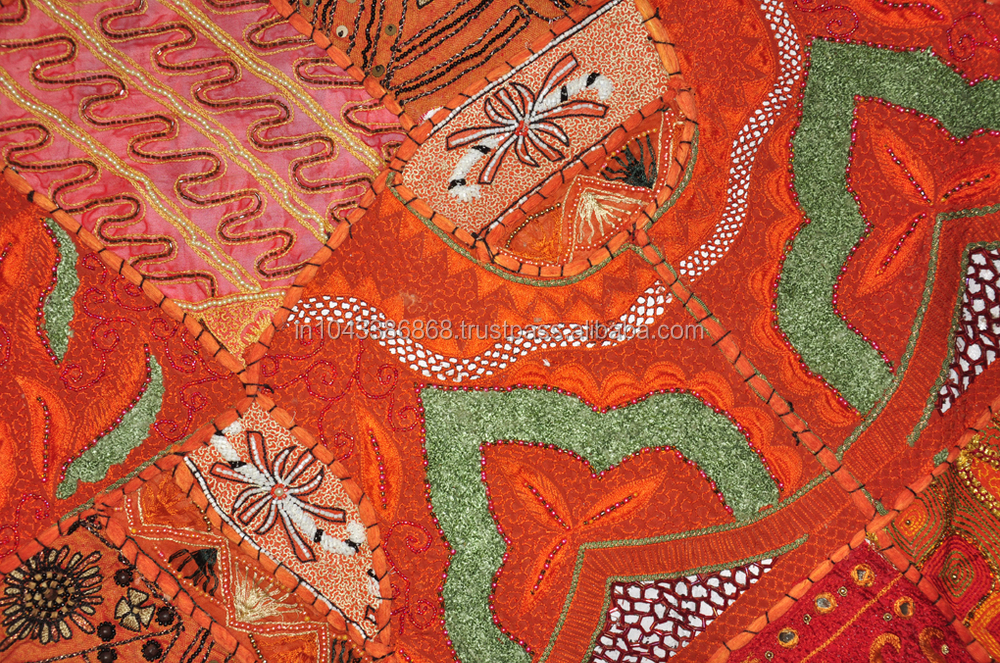 インドの民族刺繍の仕事khambadia魅力的な綿のタペストリーのパッチワークの壁問屋・仕入れ・卸・卸売り