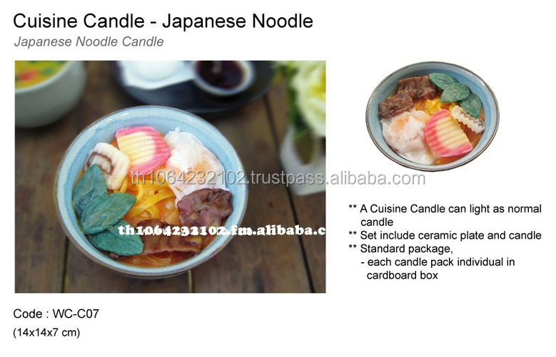 spaghetti candle (20 x 20 x 5 cm) [wc-c01] , made in thailand
