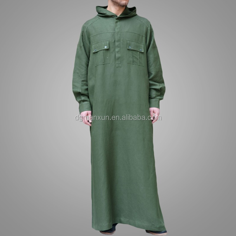 Latest hooded kuwait style men thobe arabic men daffah thobe1.jpg
