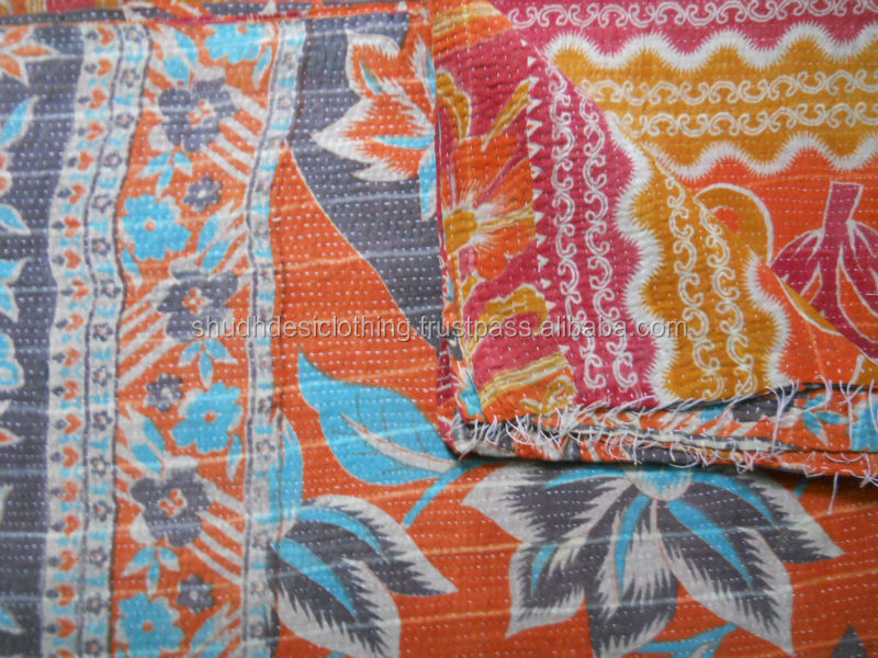 卸売ハンドメイドキルト綿kantha、 卸売ヴィンテージkanthaキルトインド問屋・仕入れ・卸・卸売り