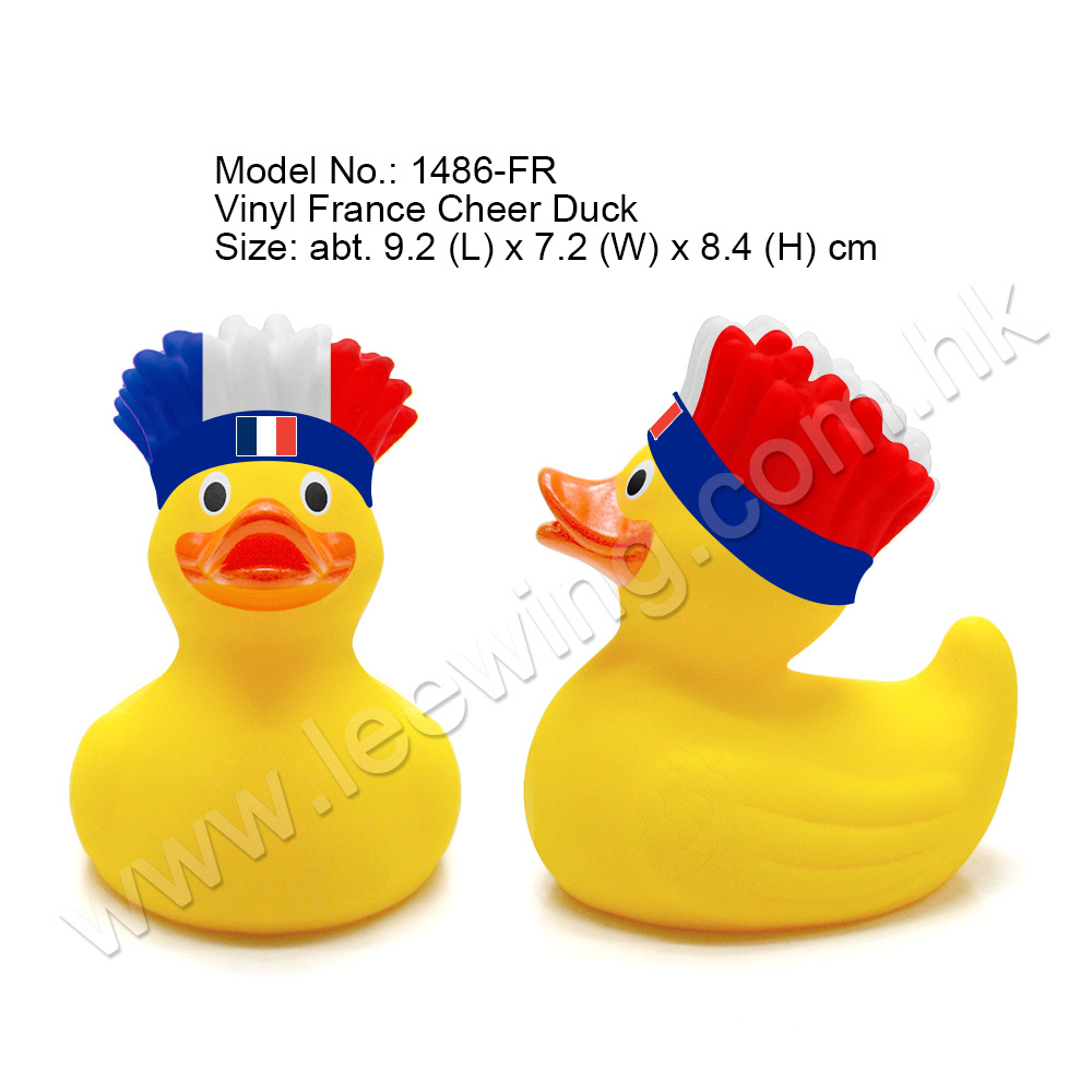 フランスのお祝い応援ファン創造的なpvcゴム製のアヒル問屋・仕入れ・卸・卸売り