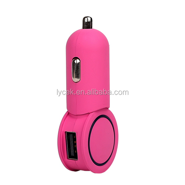 high quality roHs Auto charger adapter Double USB car charger with led for iphone/ipad/samsung