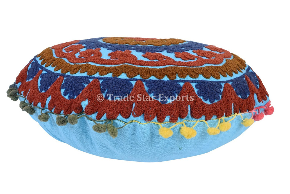 Suzani曼荼羅床オットマンpoufsインド装飾床枕刺繍クッションカバー16 仕入れ・メーカー・工場