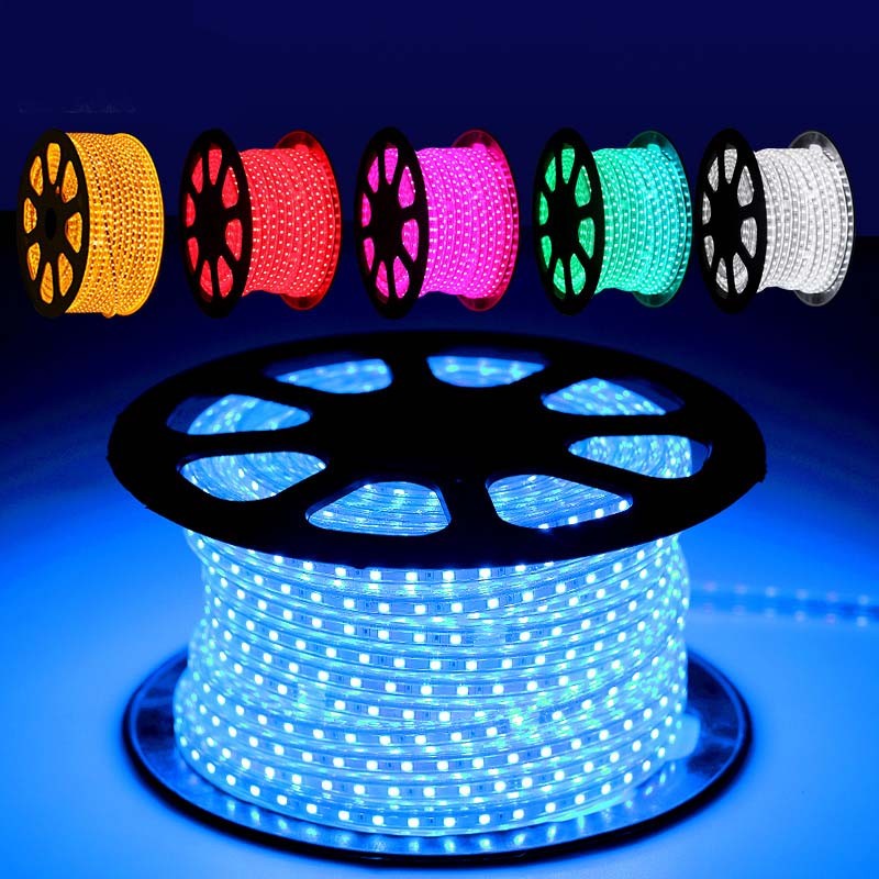 Led Strip Rope Light 50m/reel Led Thin Light 3014 Smd Ac 220v Rgb Color ...