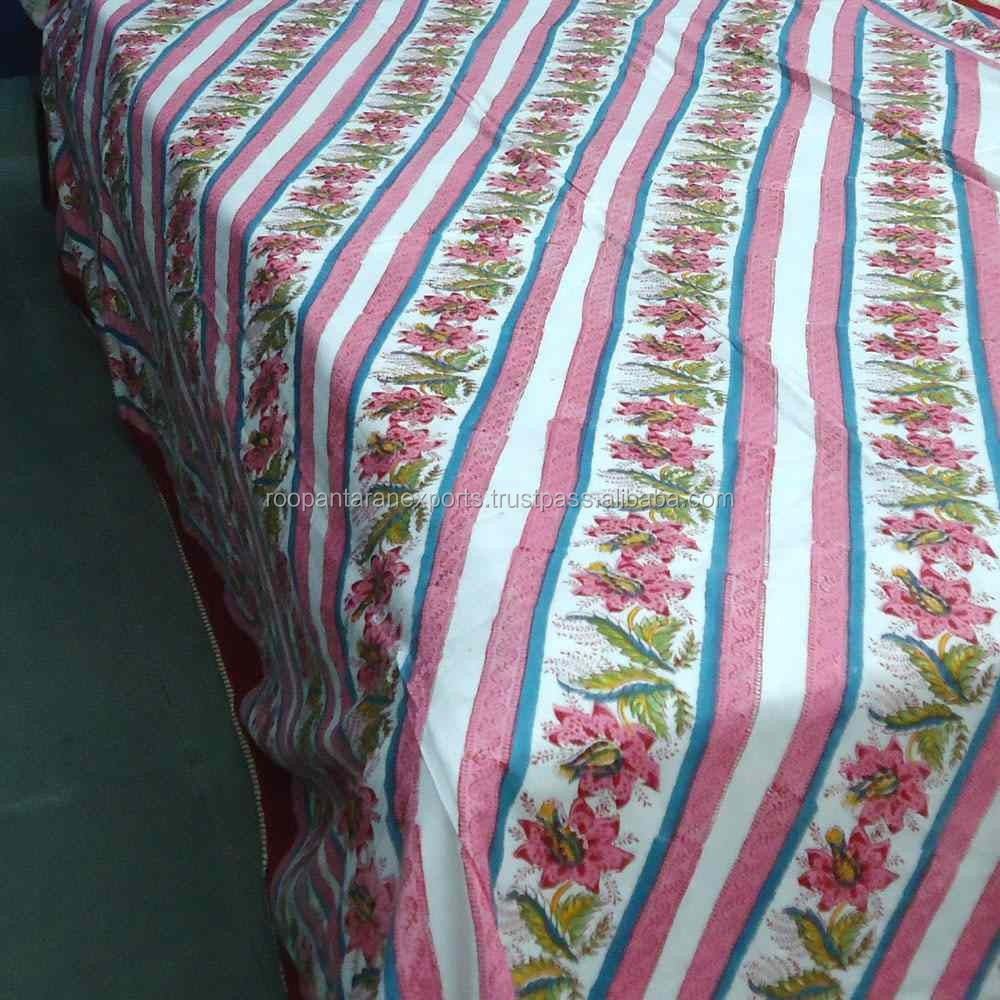 Indian Block Printed Cotton Blanket Kantha Dohar Manufacturer Buy