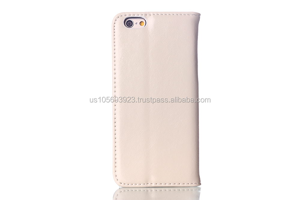 クレイジーiphone6馬のデザインのための本物の革とフリップケース・クレジットホルダー5色磁気プル株式仕入れ・メーカー・工場