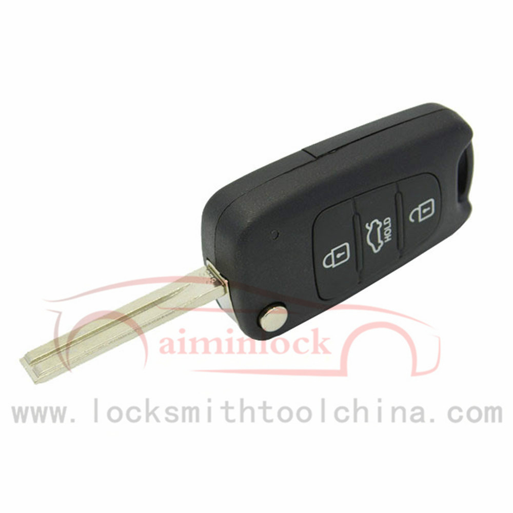 High Quality Hyun-dai 3-button Flip Remote Key Shell AML030982