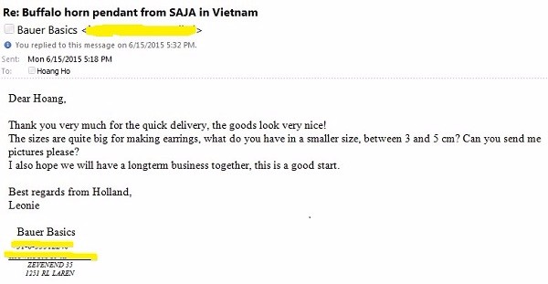 feedback of a customer from Natherland.JPG