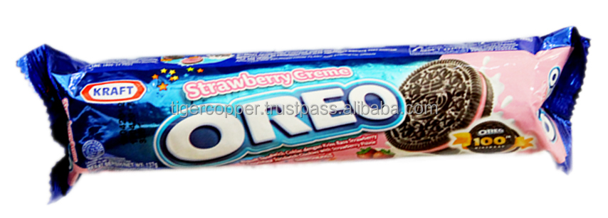 OREO CHOCOLATE SANDWICH COOKIES ICE CREAM ORANGE FLAVOR PACK 137G/OREO CHOCOLATE BISCUITS/OREO BISCUIT/OREO COOKIES