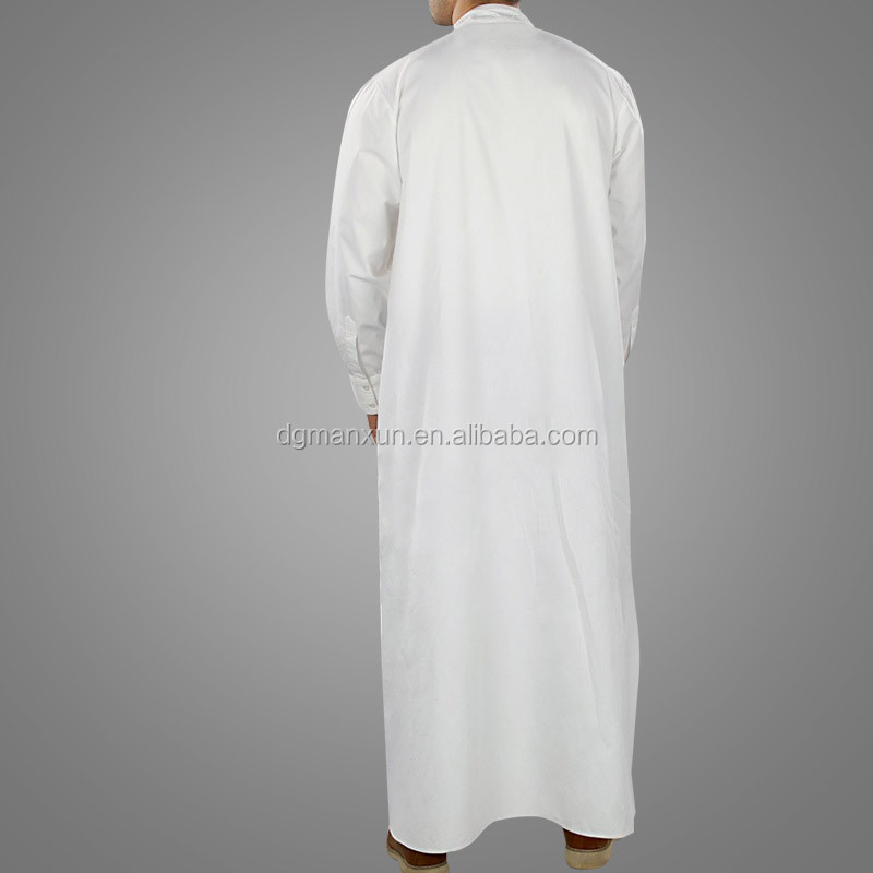 Wholesale High Quality Saudi Arabic Islamic Muslim Men White thobe (4).jpg