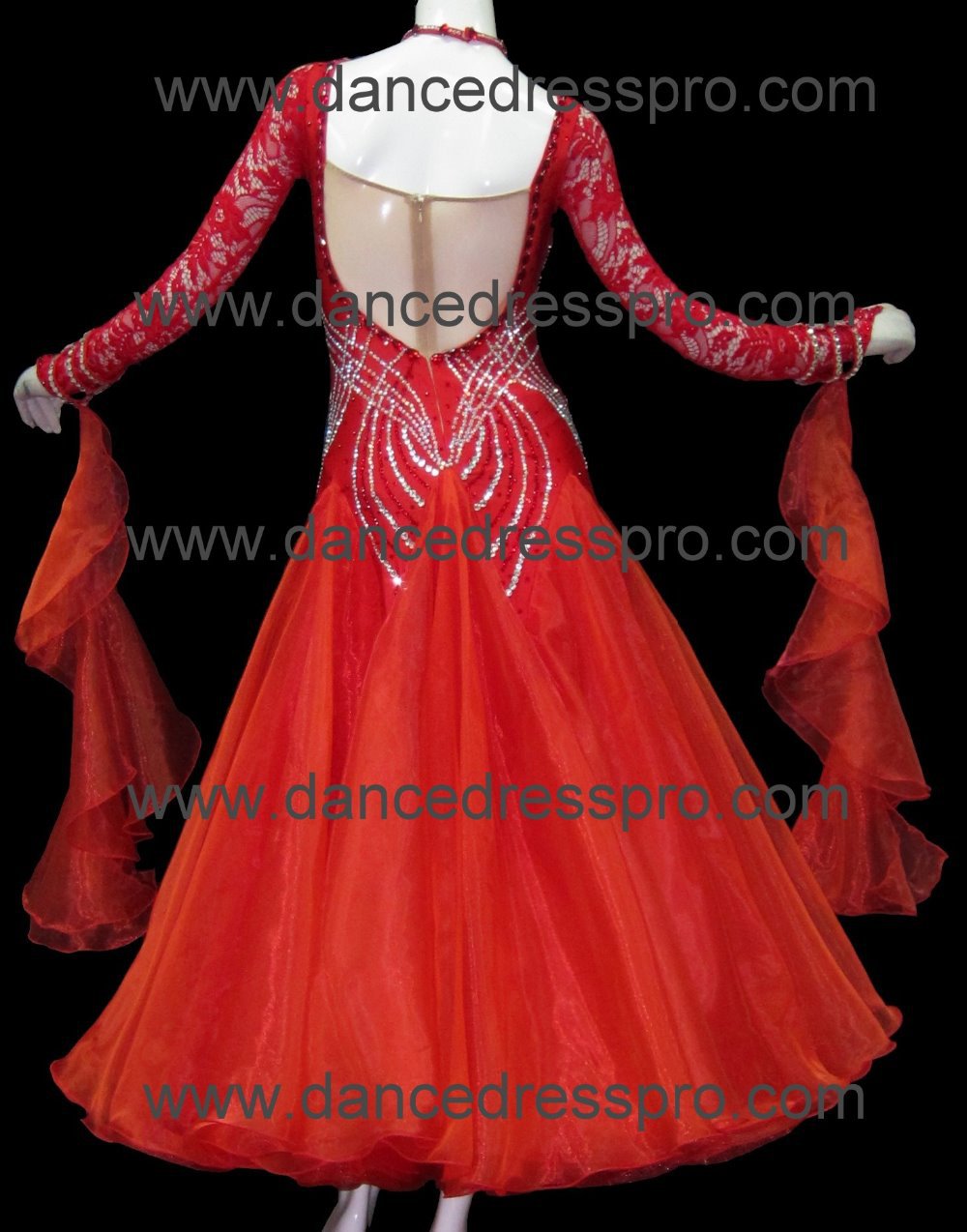 #2310税関- で作られた赤色ワルツ現代の社交ダンスのドレス仕入れ・メーカー・工場