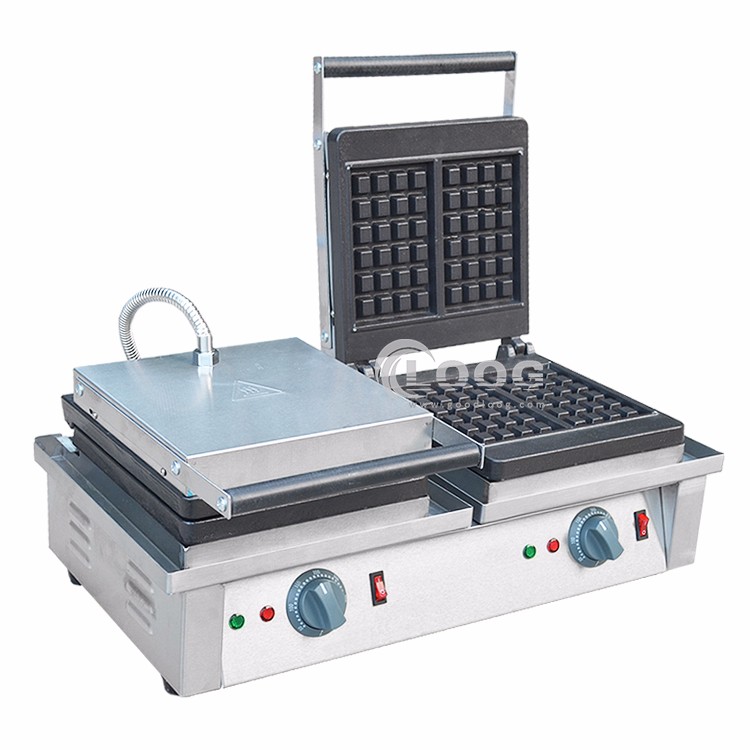 New Arrival Double Plates Commercial Cast Iron Waffle Maker Electric Waffle Maker Square Shapes