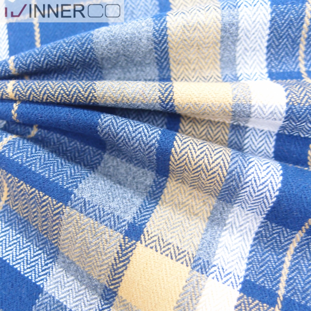 Mens check shirts dyed yarn cotton flannel fabric