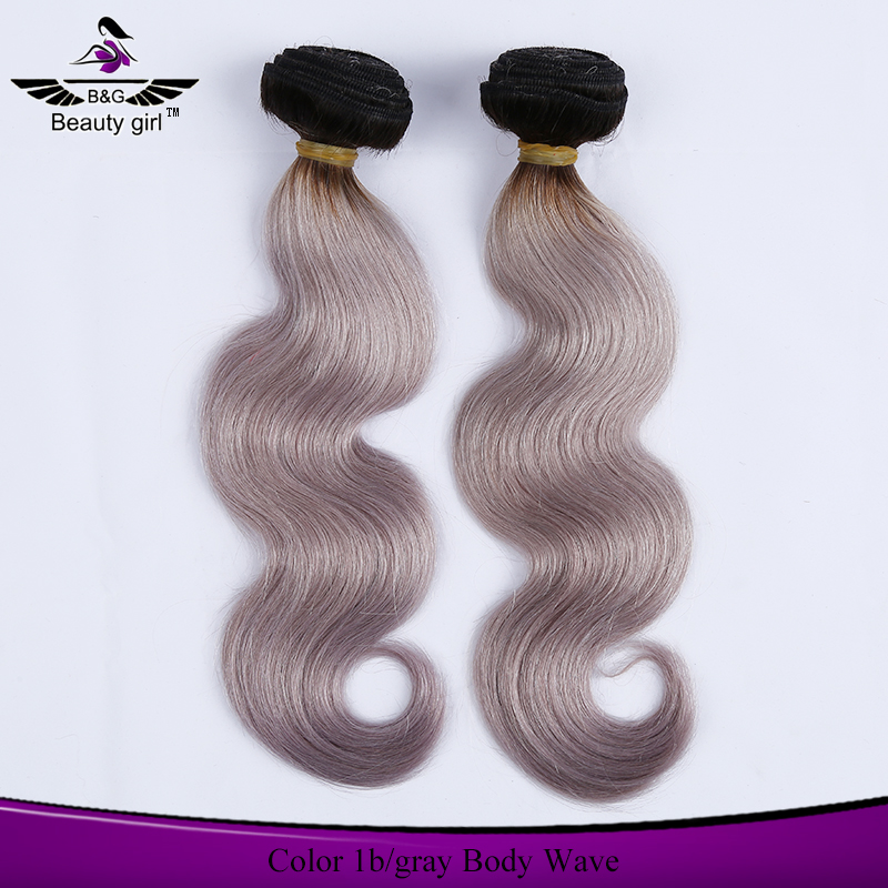 Alli Express Brazilian Body Wave Sew In Human Hair Weave 1b Grey