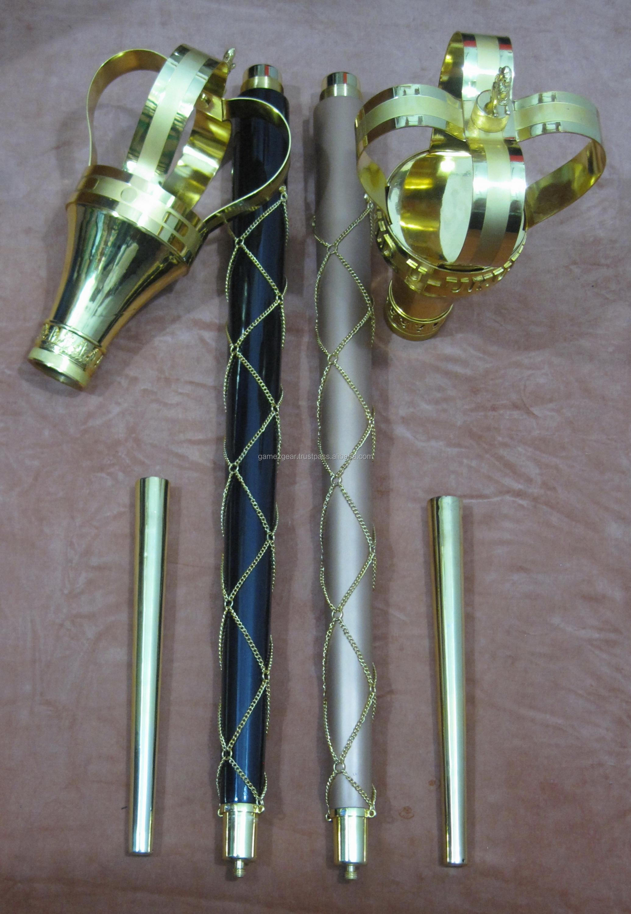 Ceremonial / Drum Major Mace Poles / Custom Mace Poles Buy Religious Ceremonial Drum Major